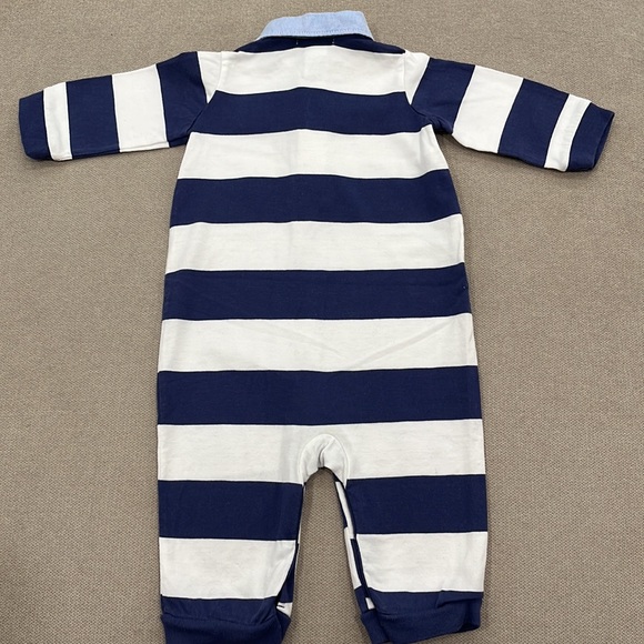 BABY BOYS STRIPED COTTON COVERALL 6M - Picture 2 of 5